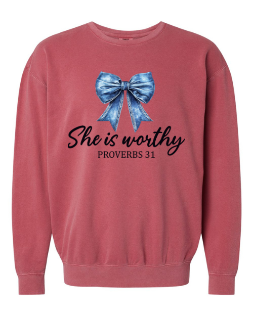 SHE IS WORTHY SWEATSHIRT